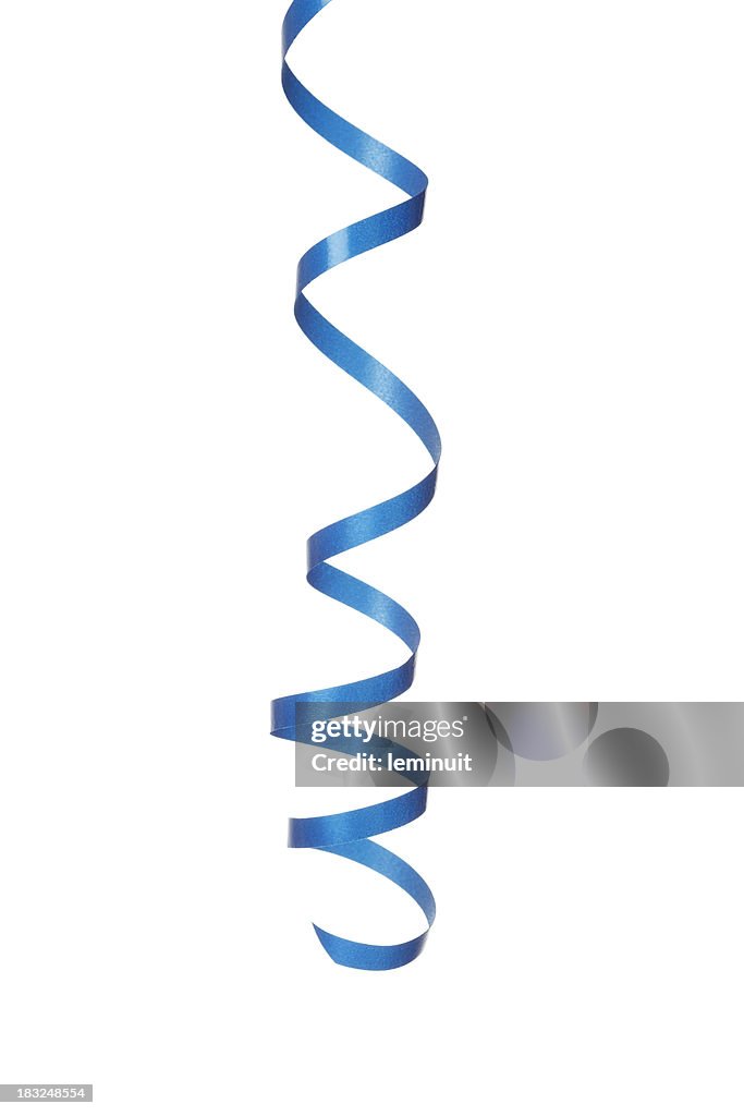 ブルーの入ったリボン絶縁白色の背景にします。