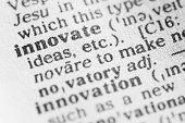 Dictionary definition of innovate in black type