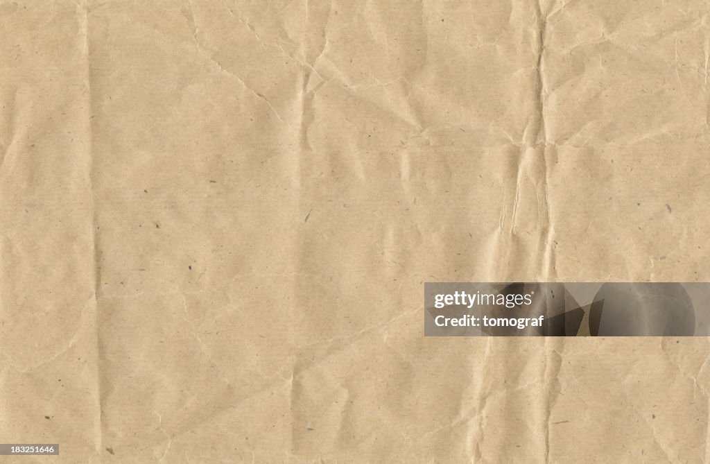 Crinkled brown paper