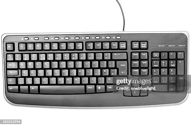 black computer keyboard on white background - computer keyboard isolated stock pictures, royalty-free photos & images