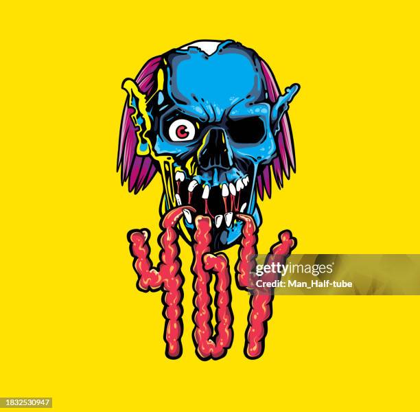 zombie 404 - comic book page stock illustrations