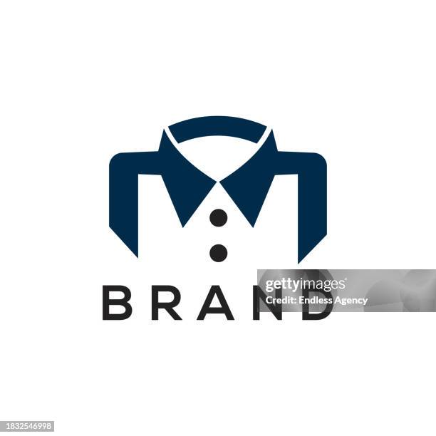 menswear shirt logo icon, shirt symbol vector design template - menswear stock illustrations