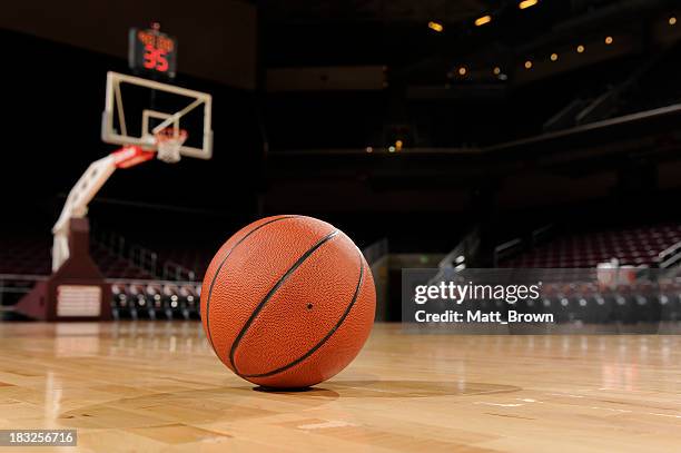 ball and basketball court - basketball ball stock pictures, royalty-free photos & images