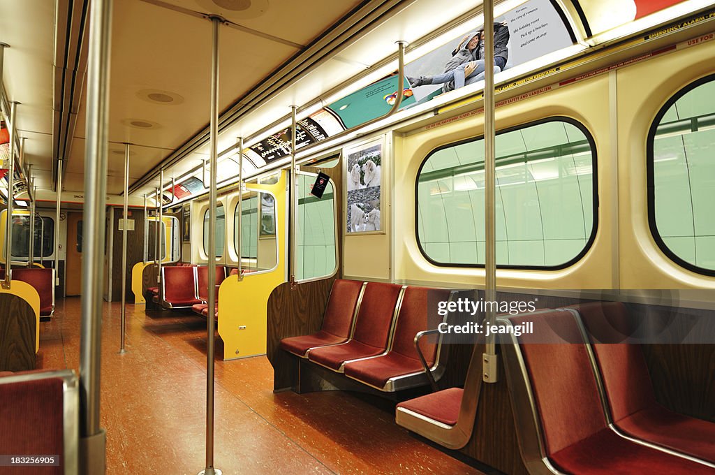 Empty subway train