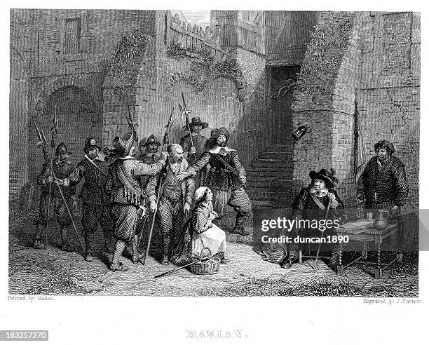 marian prisoners - musketeer stock illustrations