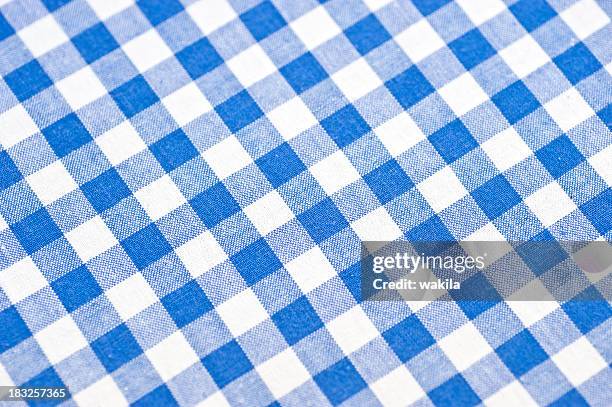 checked bavarian pattern - blue tablecloth stockfoto's en -beelden