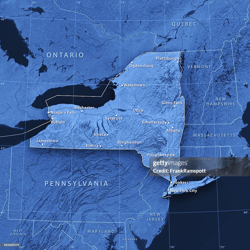 New York città mappa topografica