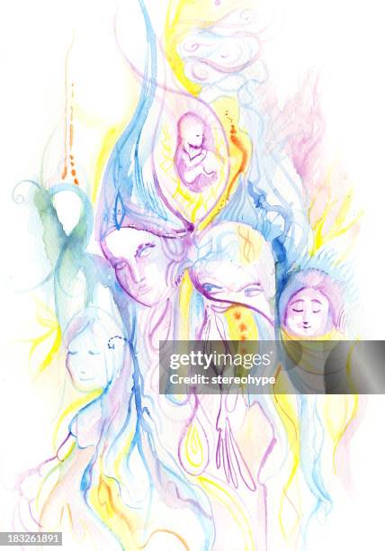 the human family - veil stock illustrations