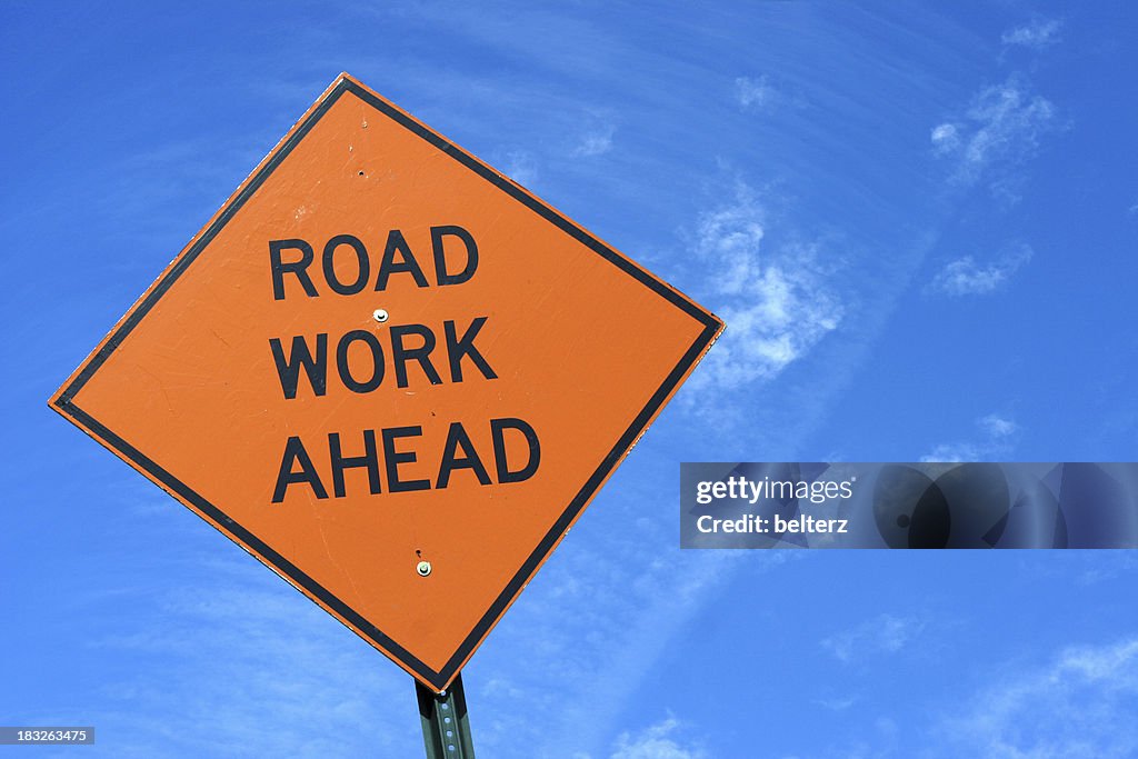 Road work sign