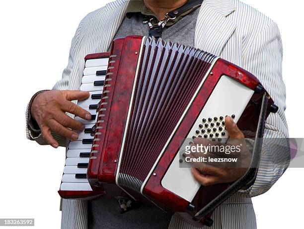 accordéon joueur - accordéon instrument photos et images de collection