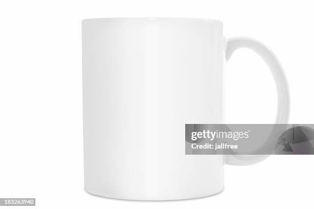 kaffeebecher bereit für markenkennzeichnung (with path - mug stock-fotos und bilder