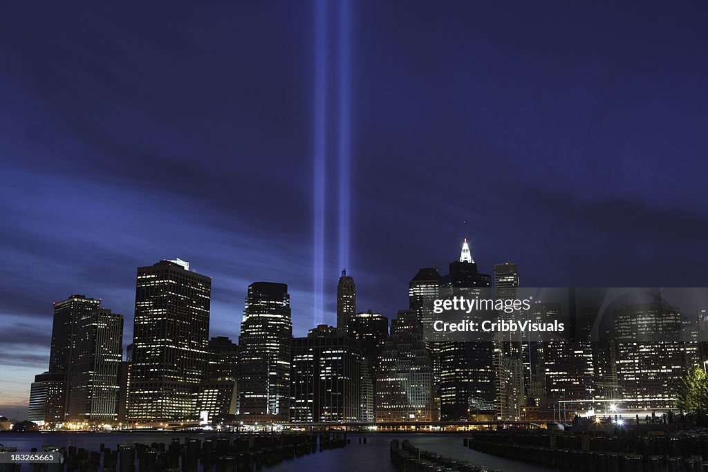 September 11th World Trade Center Memorial Lights New York 2006