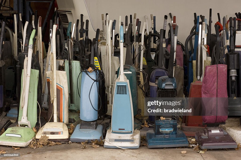 Many Old Vacuum Cleaners