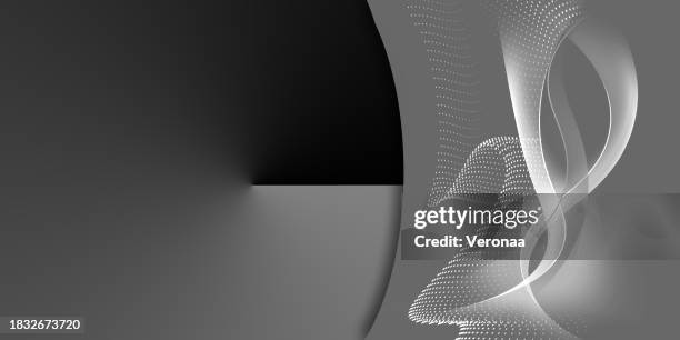 abstract gray shade geometry background with place for text. - half circle 3d stock illustrations