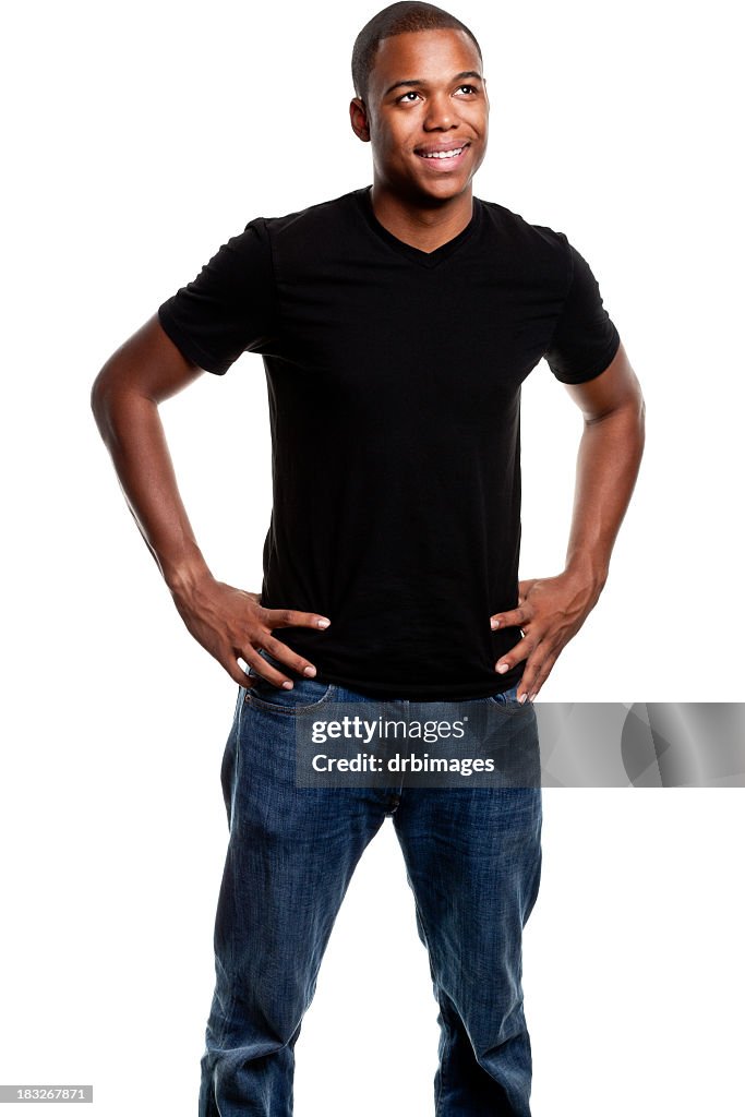 Happy Young Man Looking Up