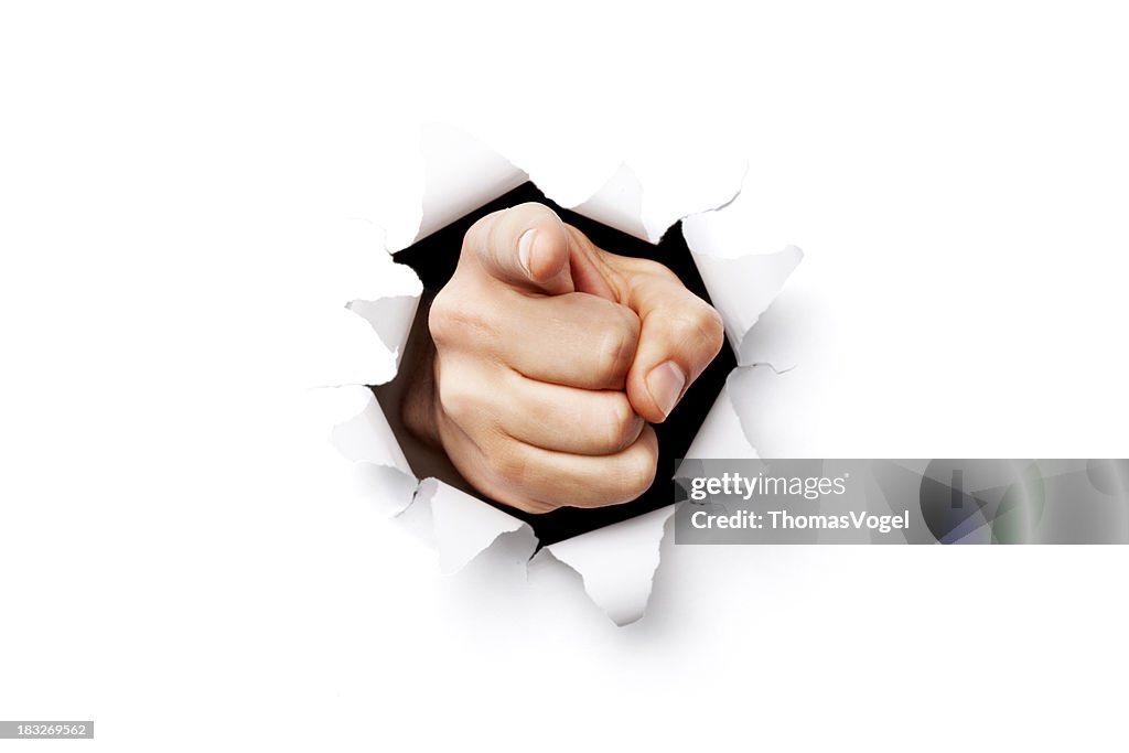 Voglio che dito che con carta strappata