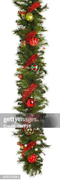christmas garland - floral garland stock pictures, royalty-free photos & images