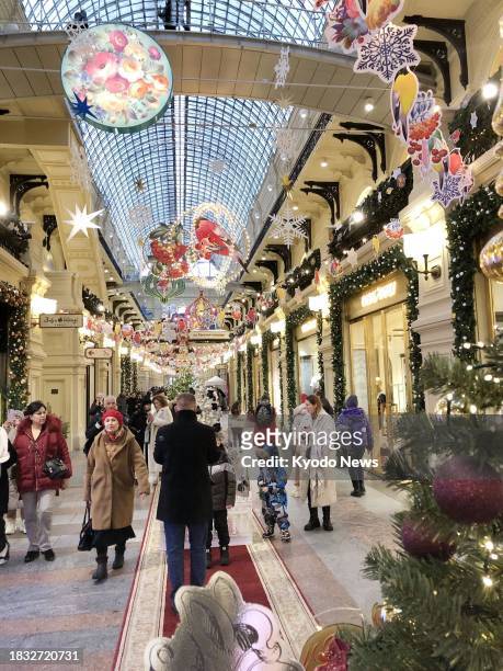 Department store in Moscow is crowded with shoppers on Dec. 3 as Christmas approaches.