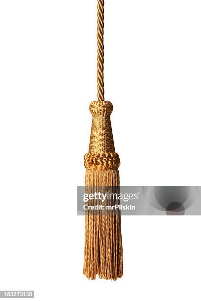 gold isolated tassel - rope stock pictures, royalty-free photos & images