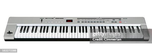 teclado midi em branco - instrumento musical de tecla imagens e fotografias de stock