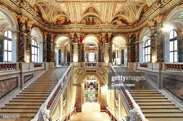 escada de palácio - museu kunsthistorich imagens e fotografias de stock