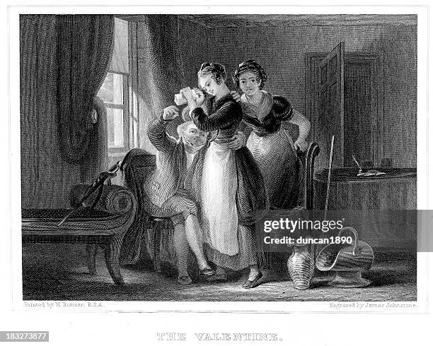 the valentine - jane austen stock illustrations