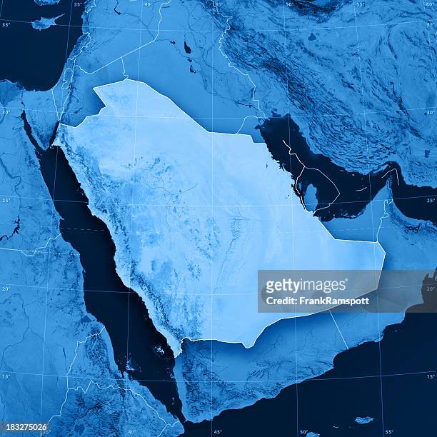saudi arabia topographic map - gulf countries stock pictures, royalty-free photos & images