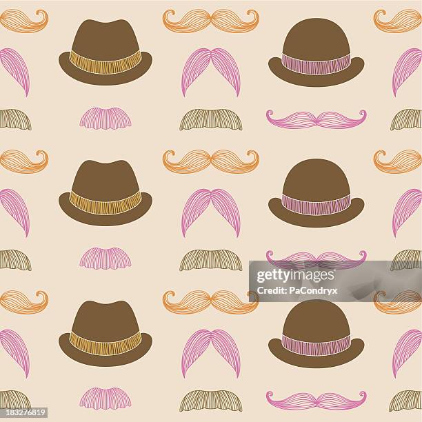 retro colorful hipsters repeating pattern - derby pattern vector stock illustrations