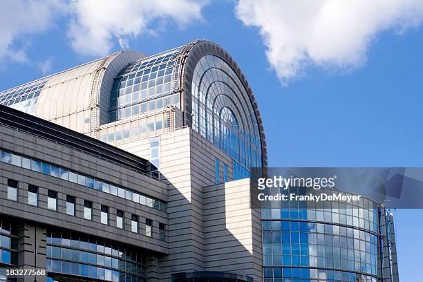 european parliament building in brussels - european parliament stock pictures, royalty-free photos & images