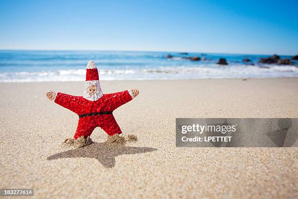 christmas vacation - surfing santa stock pictures, royalty-free photos & images