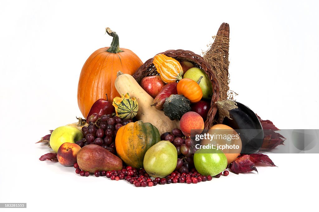 Cornucopia on white