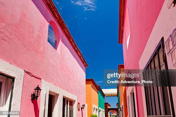 colorful buildings in mexico - mexico color stock pictures, royalty-free photos & images