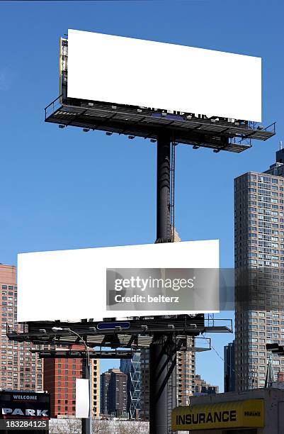 new york billboards - office placard stock pictures, royalty-free photos & images