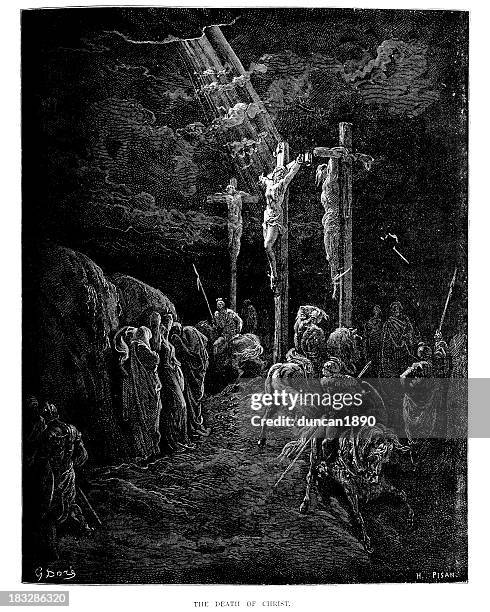 der tod von jesus christ - religiöse darstellung stock-grafiken, -clipart, -cartoons und -symbole