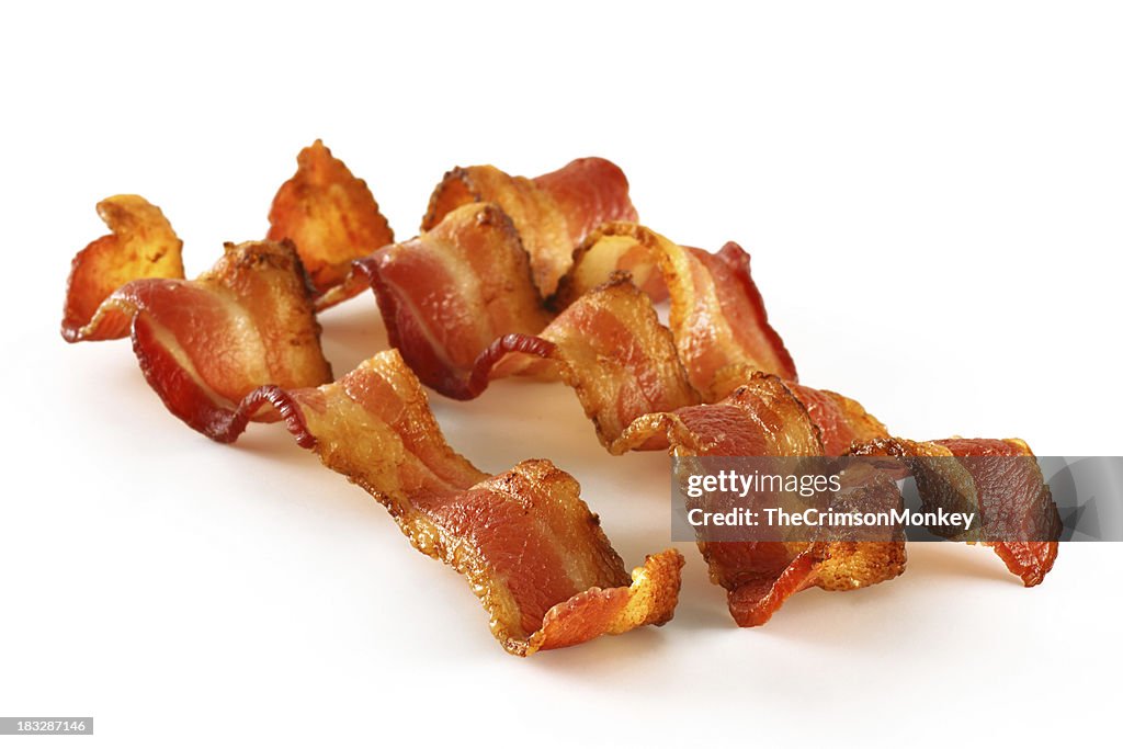 Três fatias de Bacon em branco