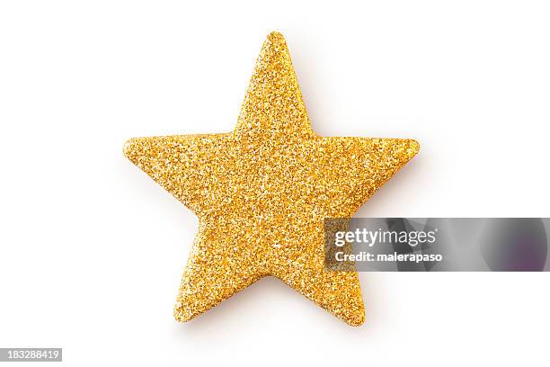 estrella de oro. decoración navideña. - decoración objeto fotografías e imágenes de stock