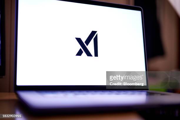 The xAI logo on a laptop computer arranged in New York, US, on Thursday, Dec. 7, 2023. Elon Musk's artificial intelligence company xAI is seeking to...