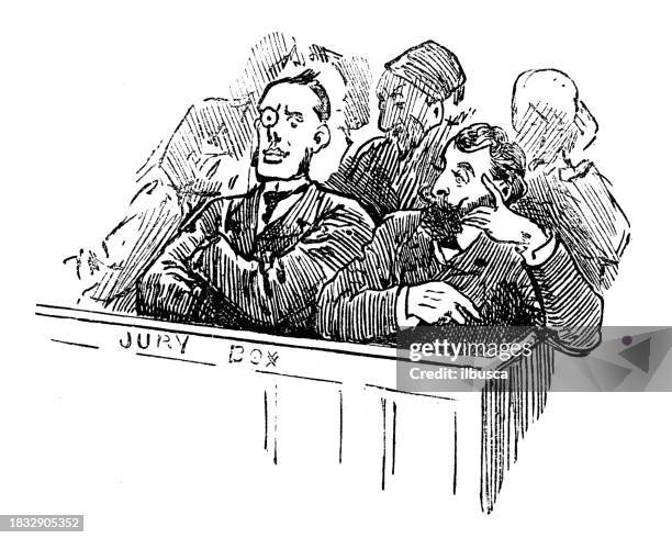 british satire caricature comic cartoon illustration - courtroom stock illustrations