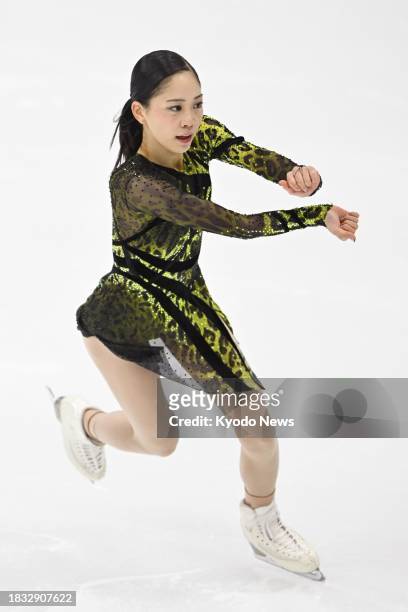 Hana Yoshida of Japan performs in the women's short program at the Grand Prix Final figure skating competition in Beijing on Dec. 8, 2023.