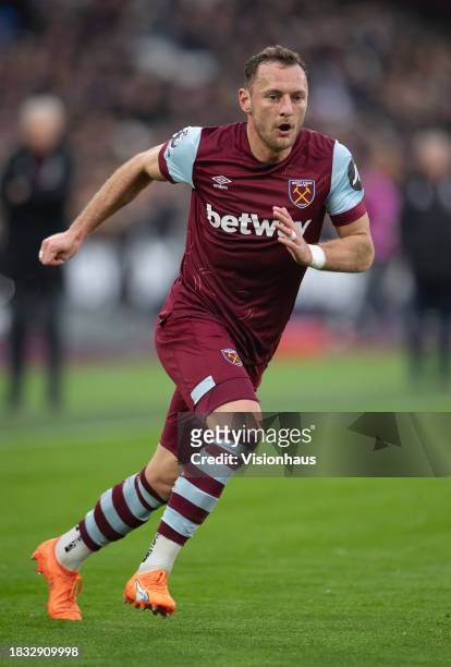 Vladimir Coufal of West Ham United during the Premier League match between West Ham United and Crystal Palace at London Stadium on December 3, 2023...