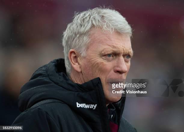 West Ham United Manager David Moyes is seen prior to the Premier League match between West Ham United and Crystal Palace at London Stadium on...