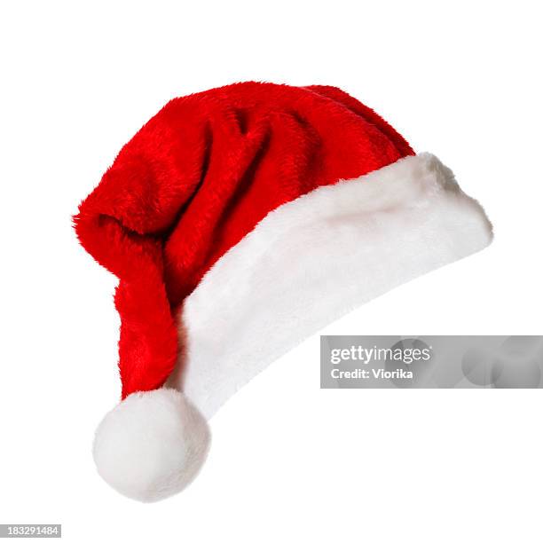 santa hat (en blanco) - gorro de papá noel fotografías e imágenes de stock