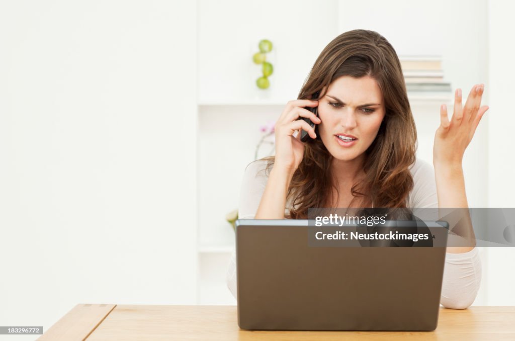 Stressful Woman With Computer