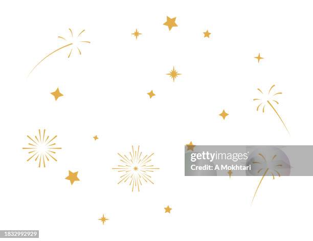 festivity and fireworks. - new year stock illustrations