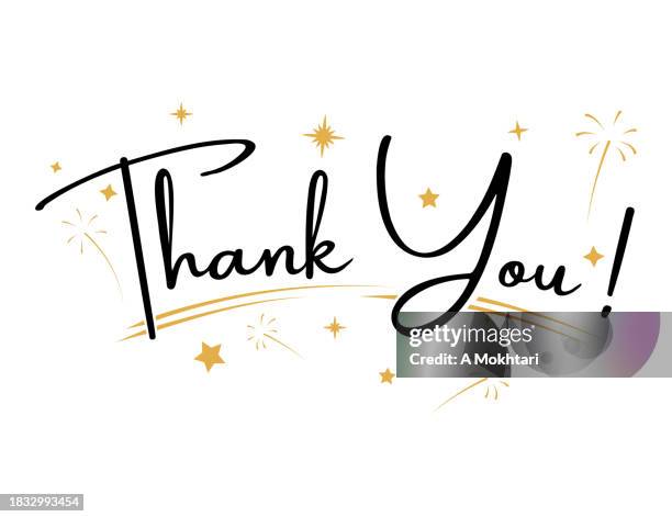 ilustrações de stock, clip art, desenhos animados e ícones de thank you with creative and elegant style. - gratidão