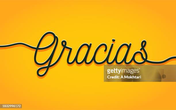 thnak you in spanish “gracias”, creative and elegant style. - gracias stock illustrations