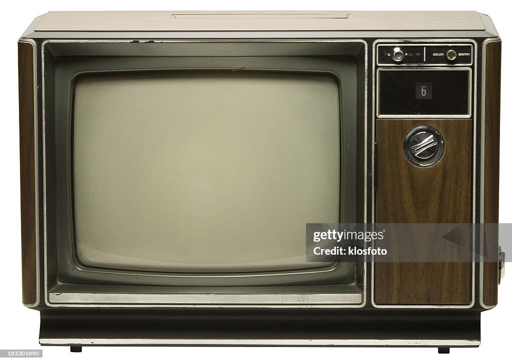 Isolated retro TV set