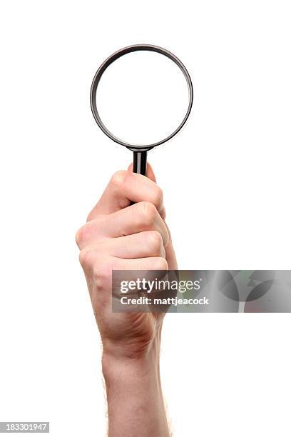 ricerca con la lente d'ingrandimento - lente dingrandimento foto e immagini stock