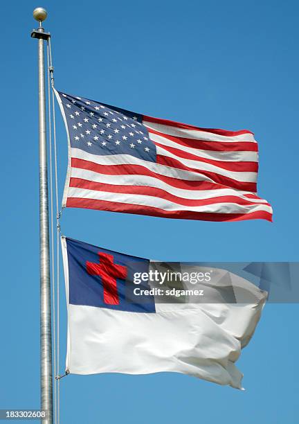 drapeaux d'amérique - christianisme photos et images de collection