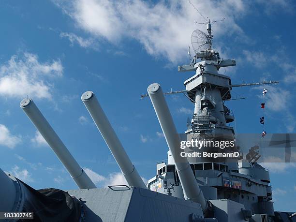 uss alabama detail - amerikaanse zeemacht stockfoto's en -beelden